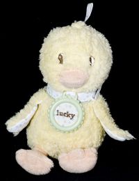 Amy Coe LUCKY DUCK Yellow Stuffed Plush Rattle Lovey Lovie